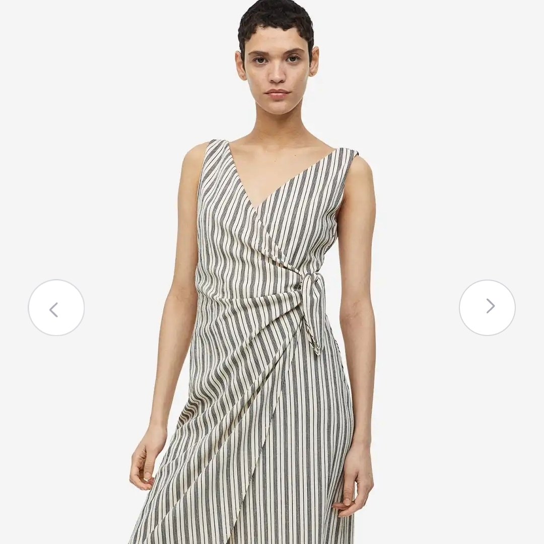 H&M Asymmetrical Striped Dress - Black And White